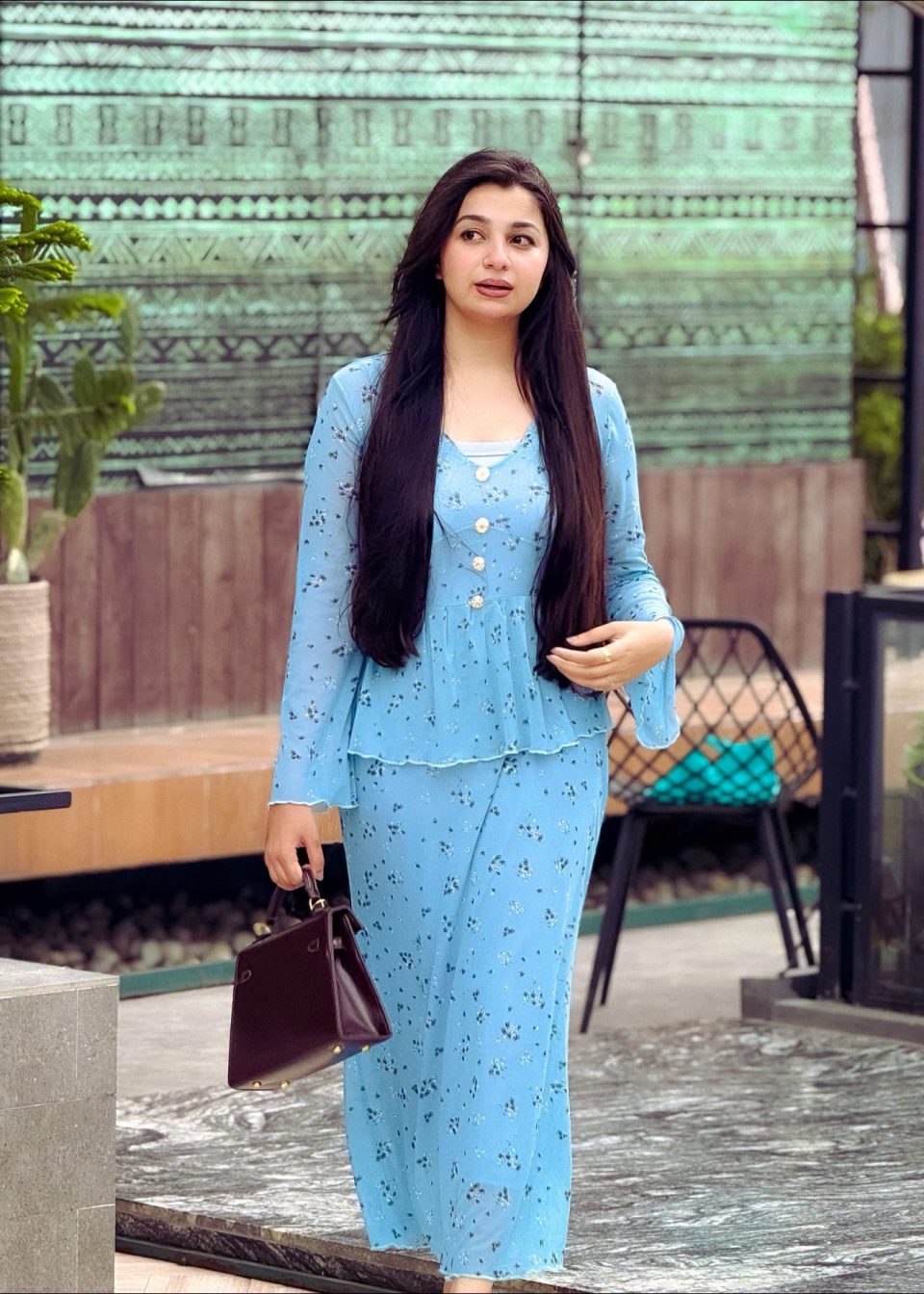 Floral Peplum Maxi Dress