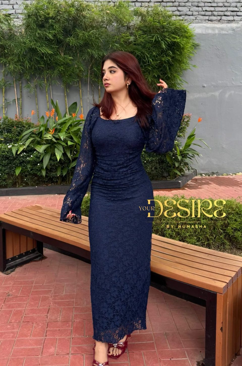 Navy Blue Laced Bodycon