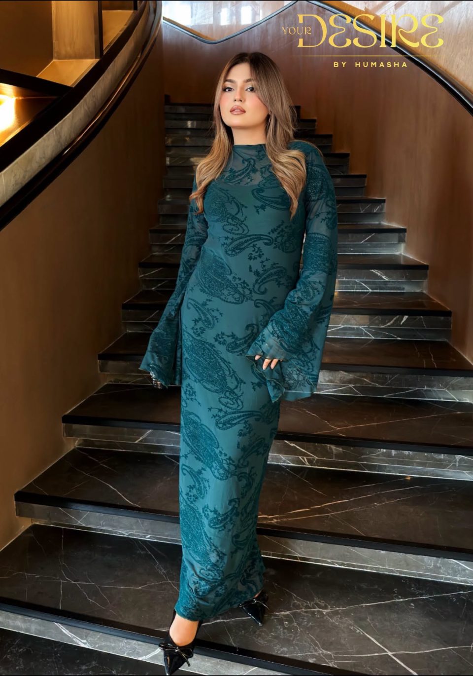 Sea Green Mesh Velvet Floral Bodycon