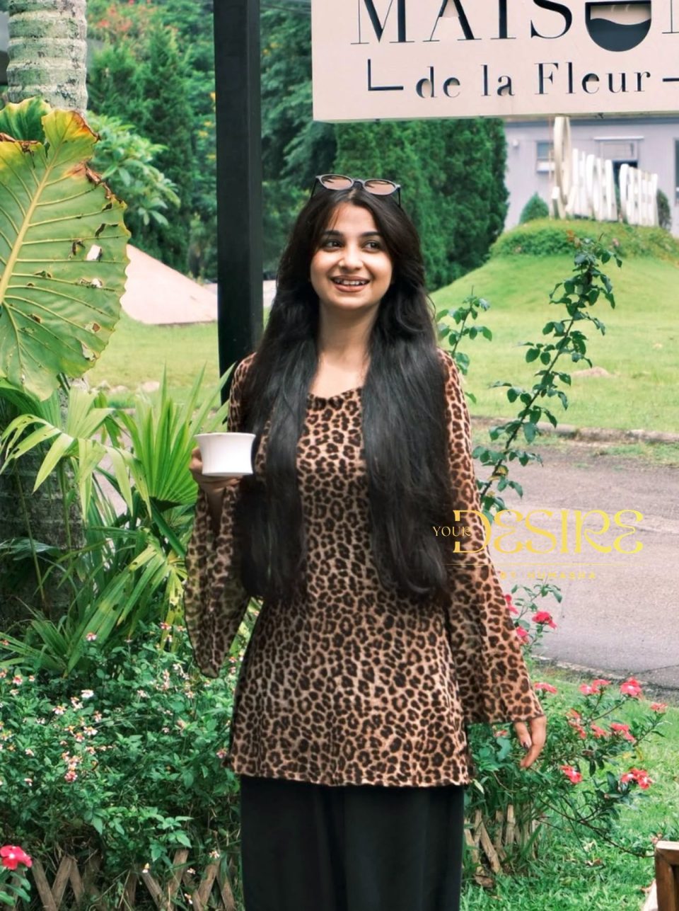 Leopard Print Bell-Sleeve Tunic Top